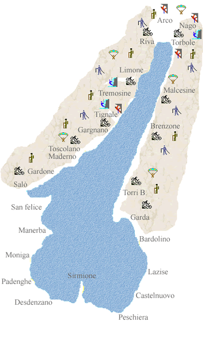 Map Lake Garda mountain sports